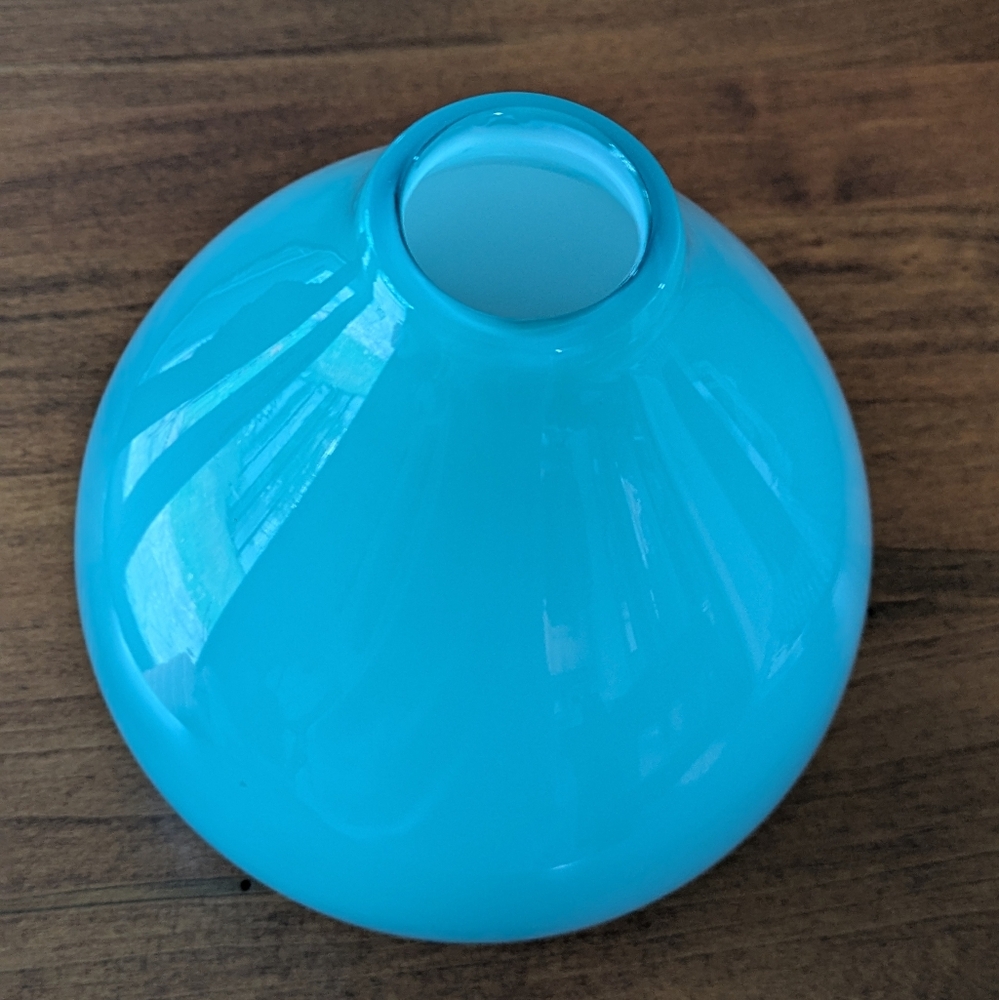 Crate & Barrel Elegant Blue Glass Vase - Picture 3 of 3